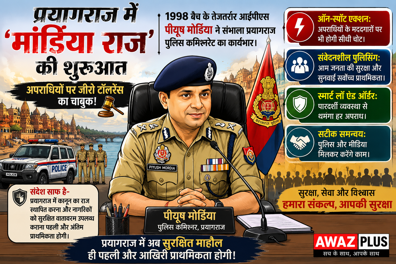 प्रयागराज में 'मोर्डिया राज' की शुरुआत:अपराधियों:पर जीरो टॉलरेंस, जनता की सुरक्षा होगी सर्वोच्च प्राथमिकता
